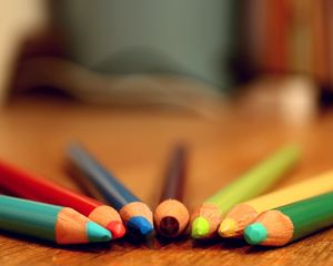 Превью обои карандаши, разноцветный, острие