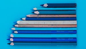 Превью обои карандаши, цвета, оттенки, синий