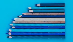 Превью обои карандаши, цвета, оттенки, синий
