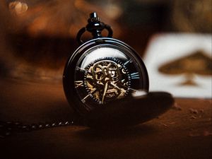 Превью обои карманные часы, часы, антиквариат, макро
