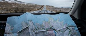 Превью обои карта, дорога, путешествие, поездка