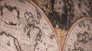 Превью обои карта мира, карта, старинная, география