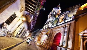 Превью обои картахена, колумбия, ночь, улица, архитектура