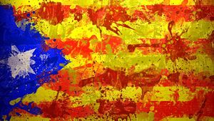 Превью обои каталония, испания, барселона, флаг, символика, краска