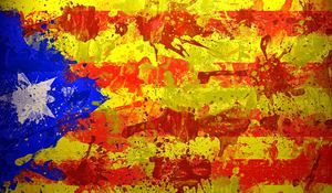 Превью обои каталония, испания, барселона, флаг, символика, краска