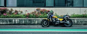 Превью обои kawasaki eliminator, kawasaki, мотоцикл, байк, желтый