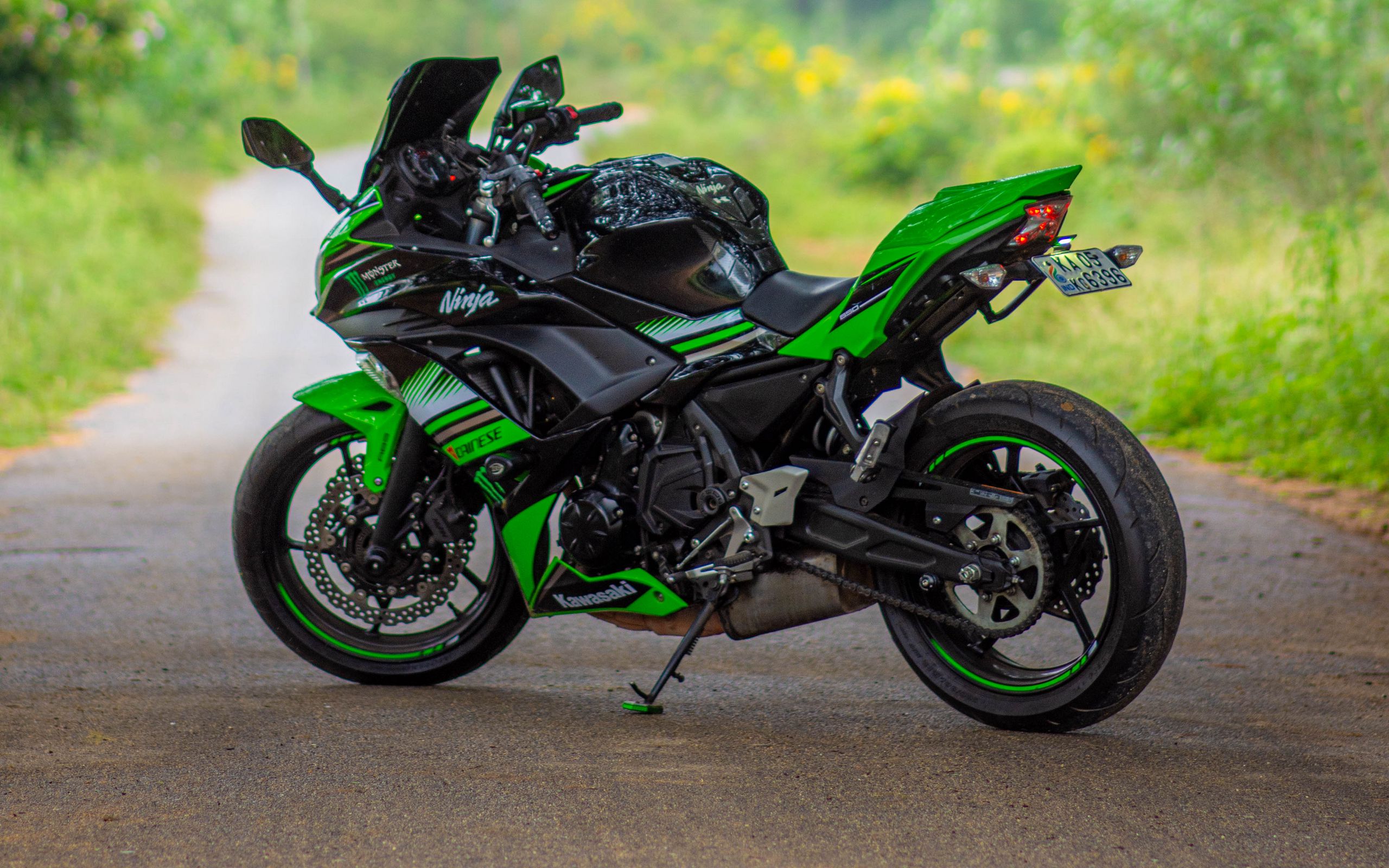 2560x1600 Обои kawasaki ninja 650, kawasaki, мотоцикл, зеленый