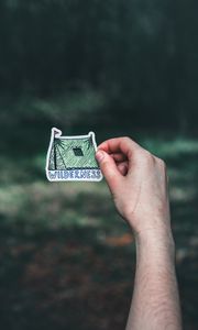 Превью обои кемпинг, надпись, слова, рука