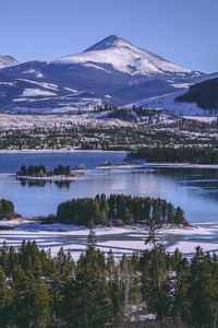 Превью обои keystone, сша, озеро, горы, зима