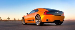Превью обои kia gt4, спорткар, оранжевый, вид сбоку