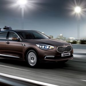 Превью обои kia quoris, kia motors, kia, концепт, вид сбоку