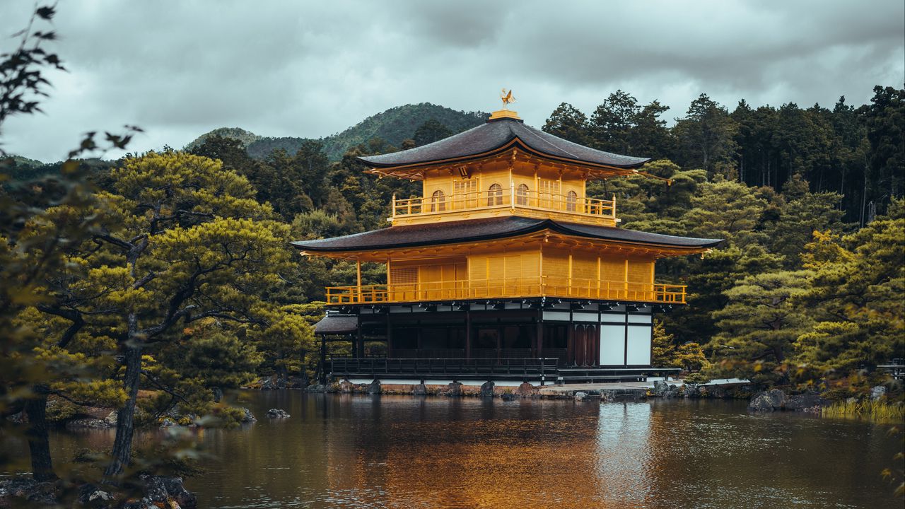 Обои кинкаку-дзи, золотой павильон, храм, япония