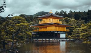Превью обои кинкаку-дзи, золотой павильон, храм, япония