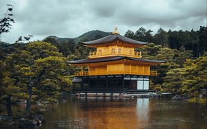 Превью обои кинкаку-дзи, золотой павильон, храм, япония