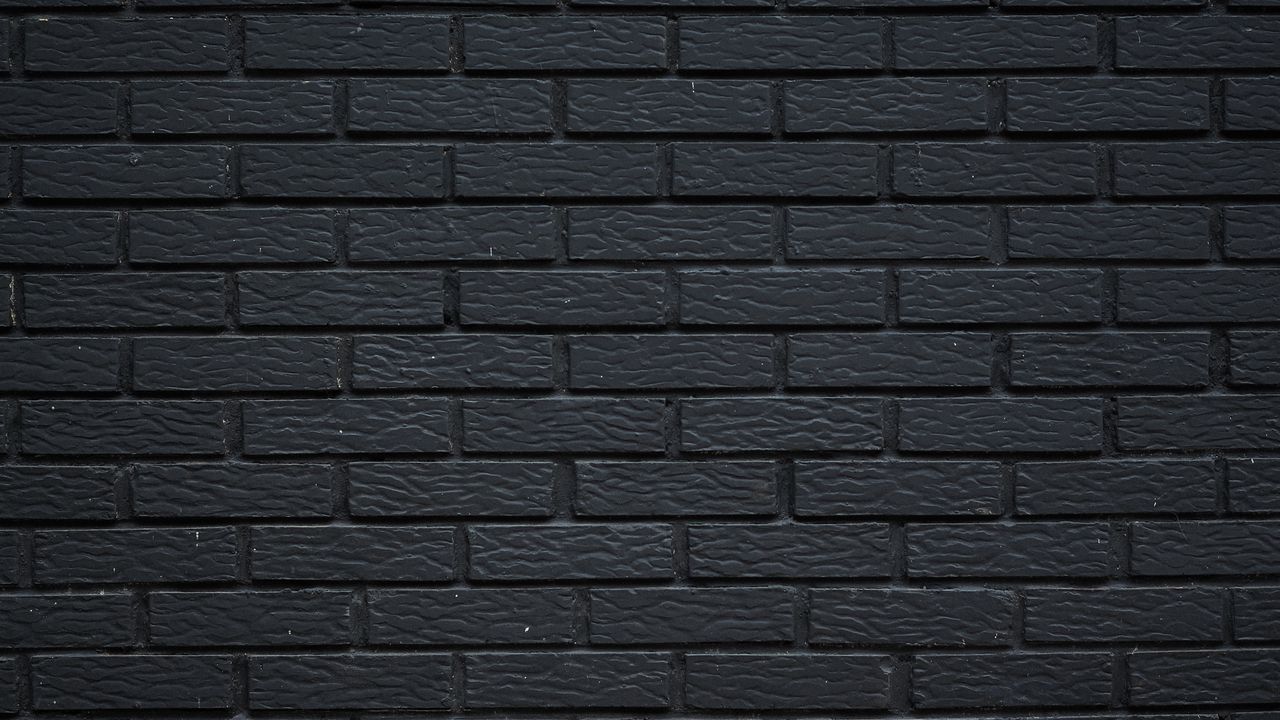 Обои кирпич, стена, текстура, черный