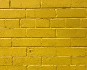 Превью обои кирпичи, желтый, стена, текстура