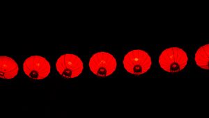 Превью обои китайские фонарики, черный, китай