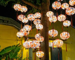 Превью обои китайские фонарики, освещение, свет, традиция, декор