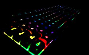 Превью обои клавиатура, клавиша, подсветка, разноцветный