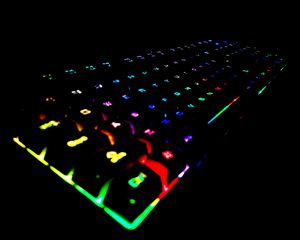 Превью обои клавиатура, клавиша, подсветка, разноцветный