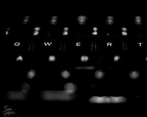 Превью обои клавиатура, клавиши, черно-белый, черный