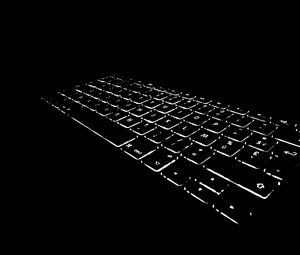 Превью обои клавиатура, подсветка, черно-белый, черный