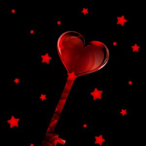 Превью обои ключ, любовь, сердце, звезды, красный