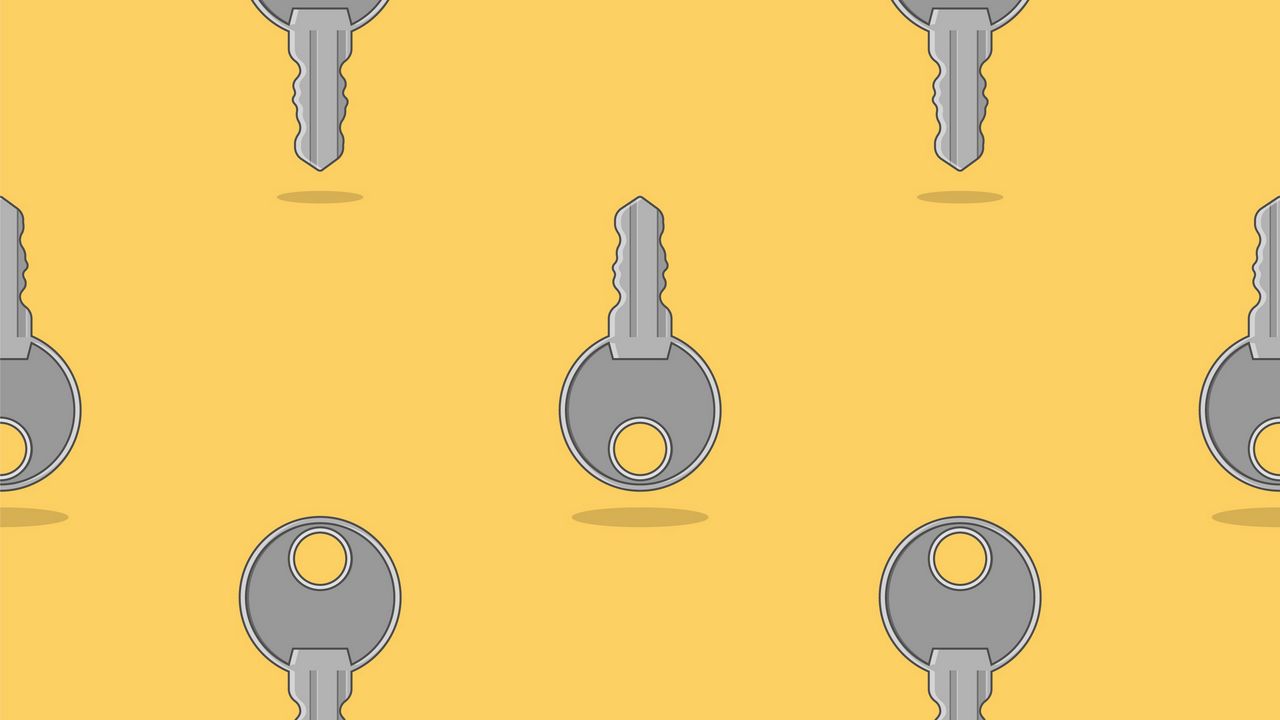 Обои ключи, форма, арт, желтый, серый
