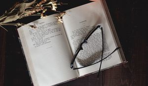 Превью обои книга, очки, кофе, цветы