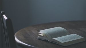 Превью обои книга, стол, чтение, минимализм