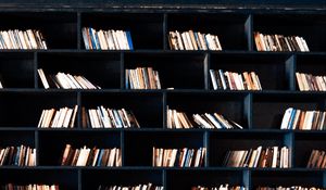 Превью обои книги, библиотека, диван, комната