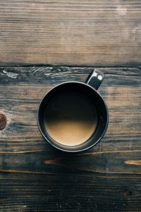 Превью обои кофе, чашка, деревянная поверхность