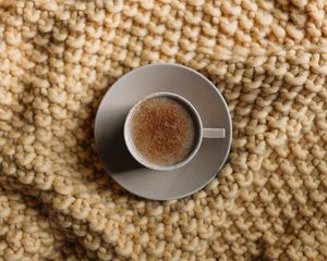 Превью обои кофе, чашка, корица, вид сверху