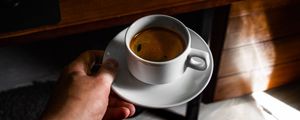 Превью обои кофе, чашка, напиток, рука