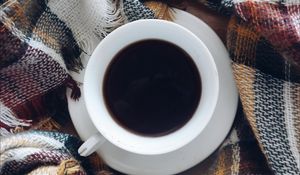 Превью обои кофе, чашка, плед, уют