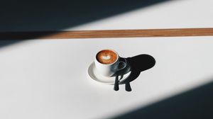 Превью обои кофе, чашка, тени, минимализм