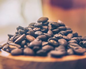 Превью обои кофе, кофеин, зерна, блюр