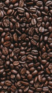 Превью обои кофе, кофейные зерна, обжаренный, коричневый, темный