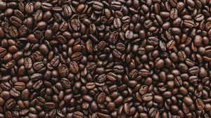 Превью обои кофе, кофейные зерна, обжаренный, коричневый, темный