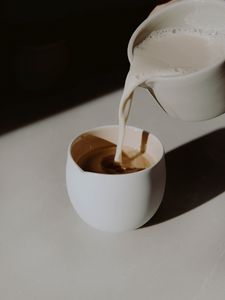 Превью обои кофе, молоко, чашка, напиток