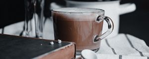 Превью обои кофе, напиток, кружка, цветы, натюрморт