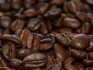 Превью обои кофе, зерна, еда, коричневый