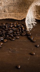 Превью обои кофе, зерна, поверхность, коричневый
