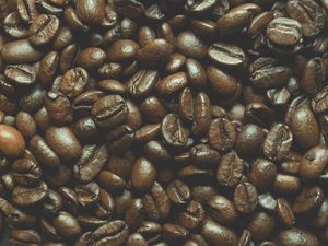 Превью обои кофейные зерна, кофе, коричневый, макро