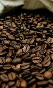Превью обои кофейные зерна, кофе, зерна, макро, коричневый