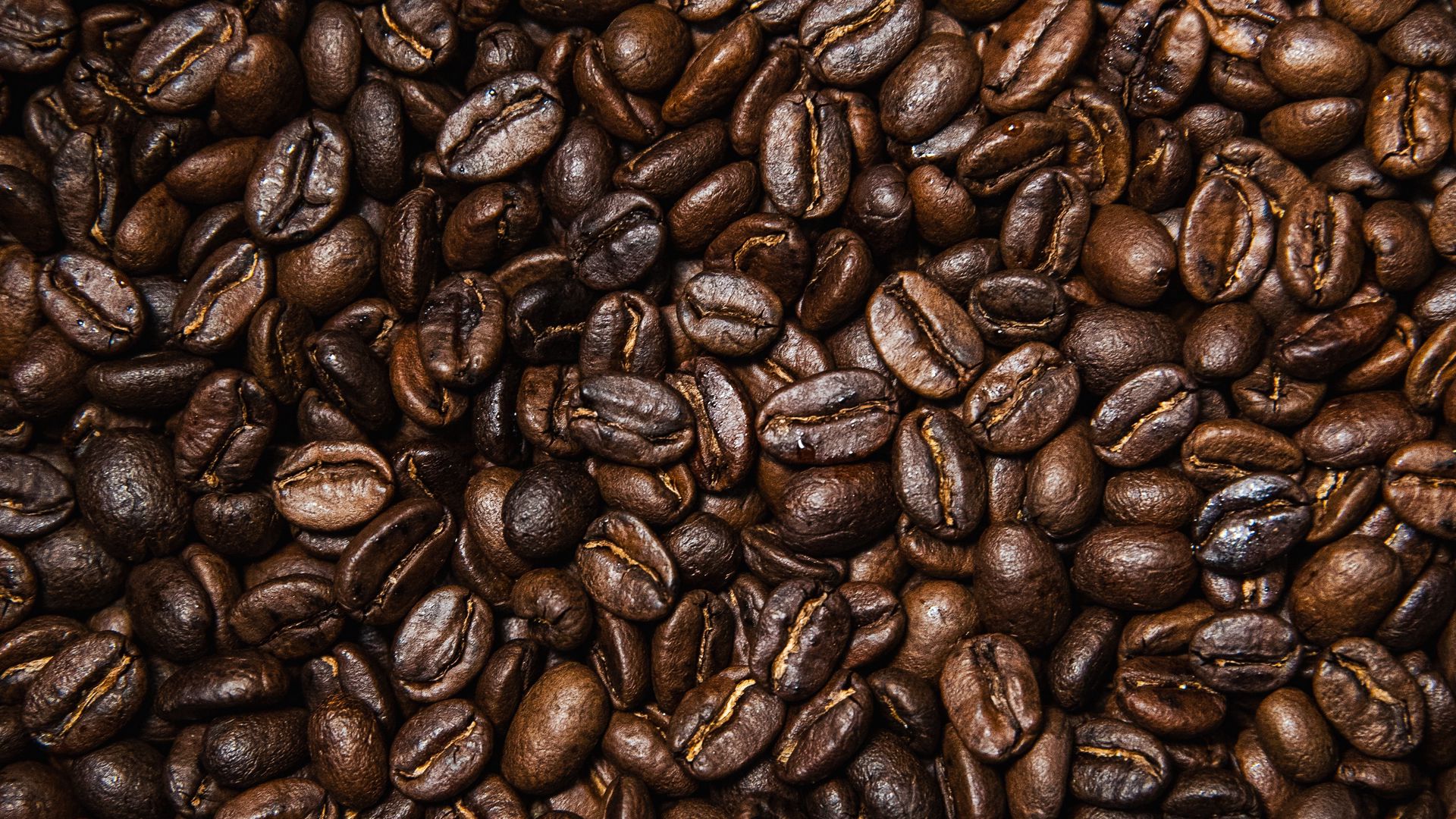Скачать 1920x1080 кофейные зерна, кофе, зерна, коричневый, текстура обои,  картинки full hd, hdtv, fhd, 1080p