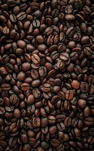 Превью обои кофейные зерна, кофе, зерна, обжарка, макро, коричневый