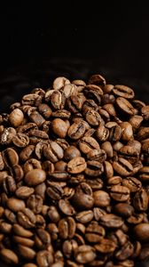 Превью обои кофейные зерна, зерна, кофе, коричневый, макро