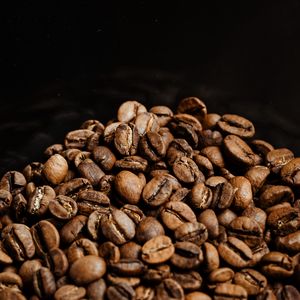 Превью обои кофейные зерна, зерна, кофе, коричневый, макро