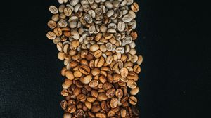 Превью обои кофейные зерна, зерна, кофе, градиент, коричневый